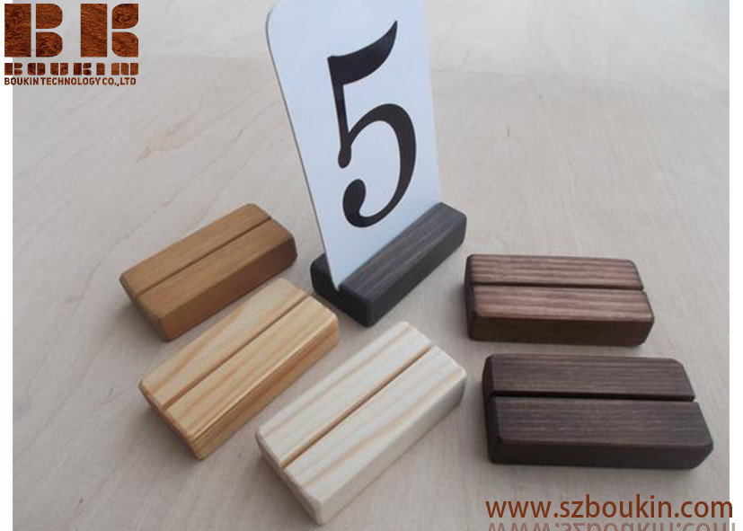 Table number holder Set of 10 wood card holder menu holder wood sign holder wood table number