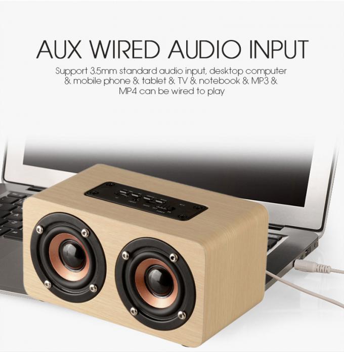 Dual-horn Wooden Bluetooth Wireless Portable Speaker With Bass Music Sound, Intelligent Hands-free Calls