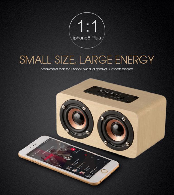 Dual-horn Wooden Bluetooth Wireless Portable Speaker With Bass Music Sound, Intelligent Hands-free Calls