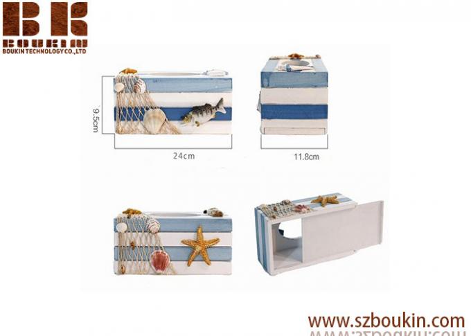 Painted 24x11.5x9cm or cusotmized Mediterranean Style dinner Wooden Napkin Holder box