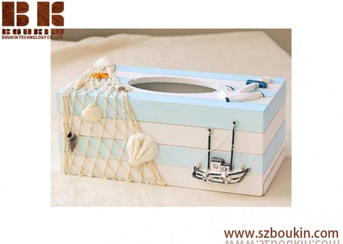 Painted 24x11.5x9cm or cusotmized Mediterranean Style dinner Wooden Napkin Holder box