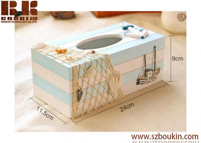 Painted 24x11.5x9cm or cusotmized Mediterranean Style dinner Wooden Napkin Holder box