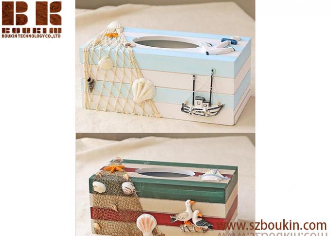 Painted 24x11.5x9cm or cusotmized Mediterranean Style dinner Wooden Napkin Holder box