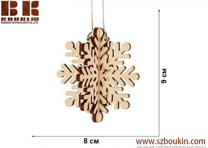 Laser plywood 3D snowflake ornament, Xmas tree decoration, wood shape craft supply, unpainted DIY Christmas, winter wood