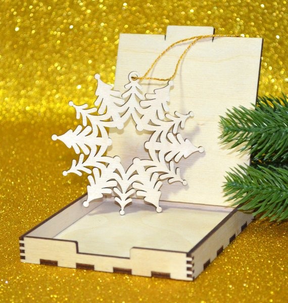Snowflake Ornament, xmas tree ornament, wooden snowflake, laser cut wooden decoration, hanging snowflake ornament