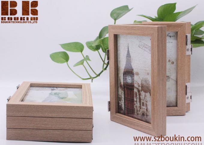 Wholesales handmade Eco-friendly three foldable bamboo wooden picture frame