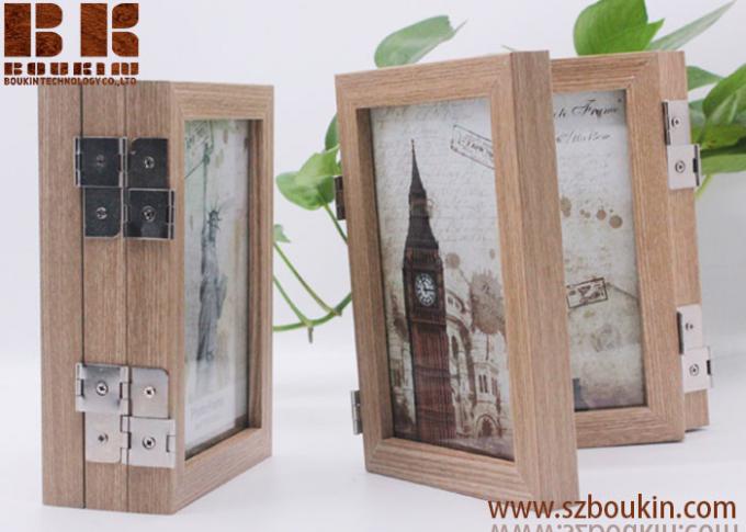 Wholesales handmade Eco-friendly three foldable bamboo wooden picture frame