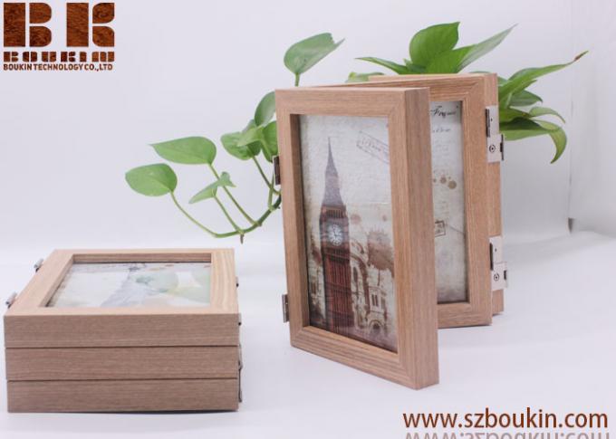 Wholesales handmade Eco-friendly three foldable bamboo wooden picture frame