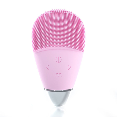 Mini electric ultrasonic exfoliating facial cleansing brush rechargeable and waterproof with silicon material