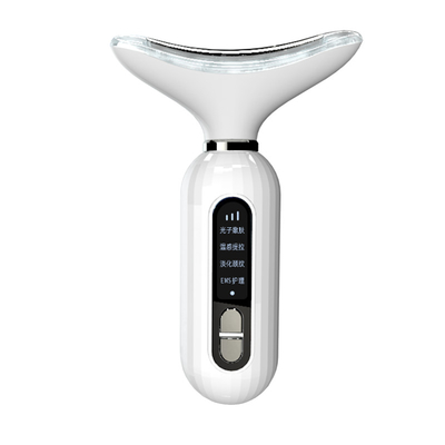 Rechargeable 4 modes neck care beauty machine for wrinkle removal with EMS and heating vibration